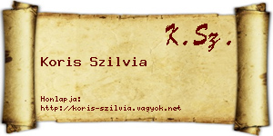 Koris Szilvia névjegykártya