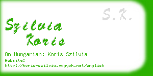 szilvia koris business card